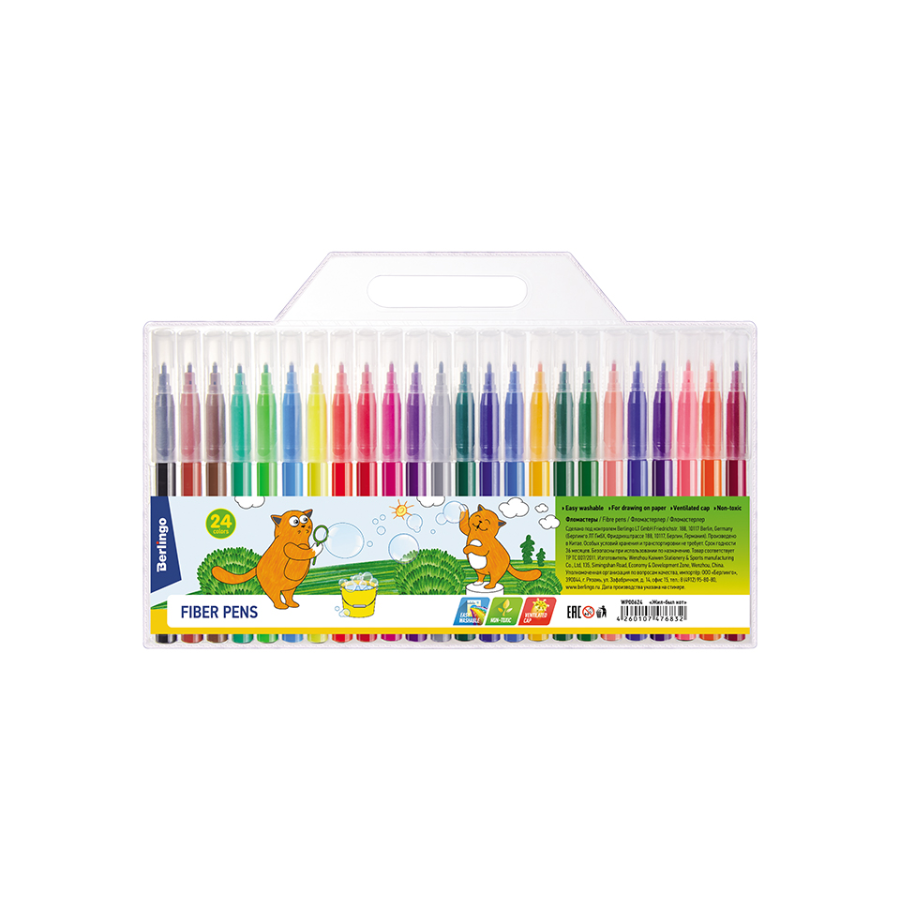 

Фломастеры Berlingo Жил-был кот упаковка в ассортименте 24 цвета 160 г