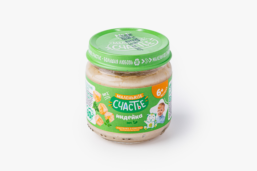 

Пюре Маленькое счастье Индейка с 6 месяцев 80 г