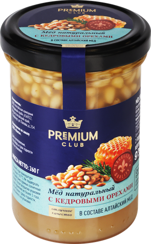 

Мед Premium Club с кедровым орехом 260 г