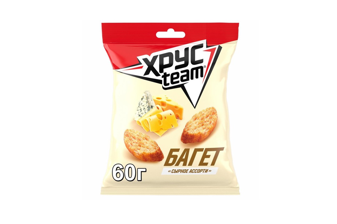 

Сухарики Хрусteam Багет Сырное ассорти 60 г