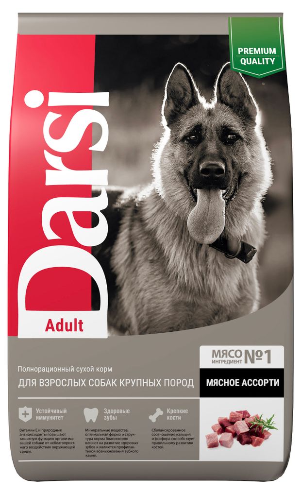 

Сухой корм Darsi для собак крупных пород Adult Мясное ассорти 10 кг