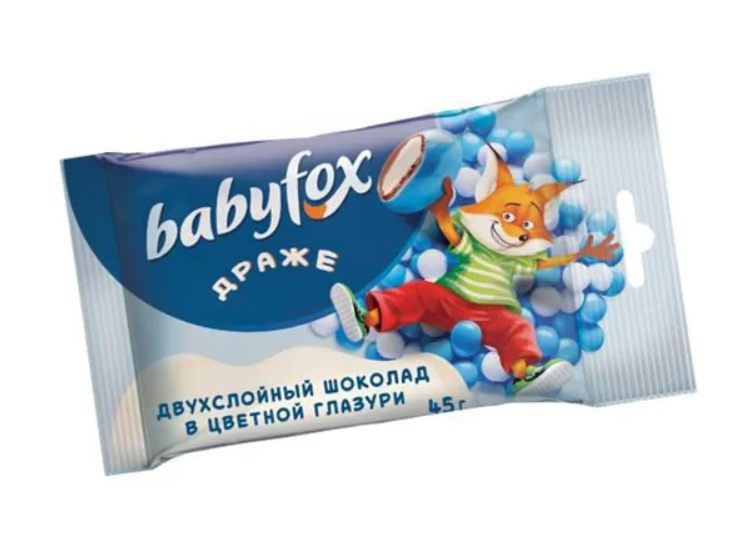 

Драже Babyfox Двухслойный шоколад в цветной оболочке 45 г