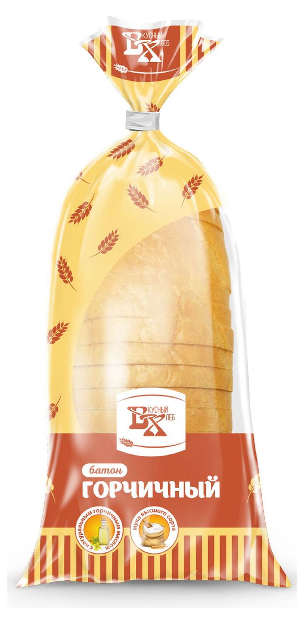 

Батон горчичный Вкусный хлеб нарезка, 350 г