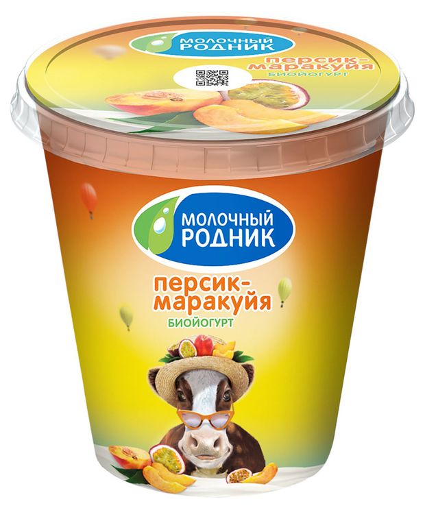 

Биойогурт Молочный родник Персик, маракуйя 2,5%, 300 г