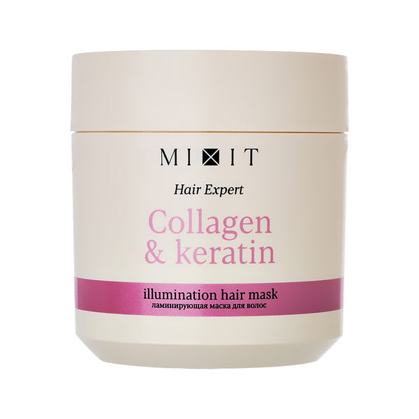 Маска для волос Mixit Hair Expert Collagen+keratin ламинирующая 400 мл