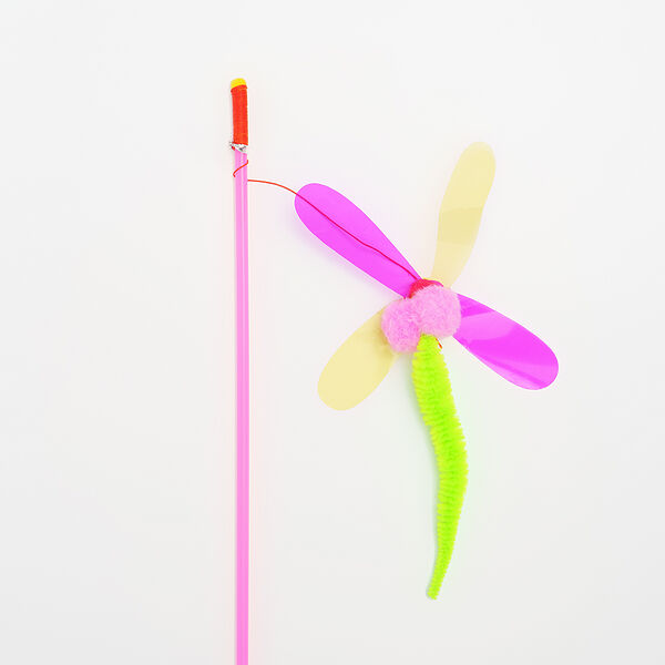 Игрушка-дразнилка Rurri для кошек Насекомое игрушка 16 см длина палки 45.5 см