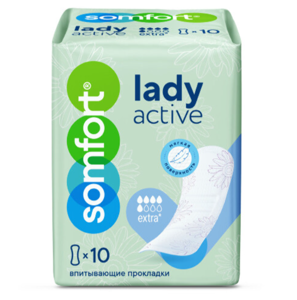 

Прокладки Somfort Lady Active Extra 10 шт