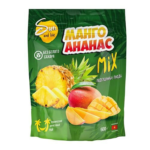 Микс из сушеного манго и ананаса Sun and Life 500 г