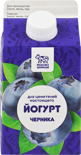 

Йогурт питьевой Молоко Зауралья Черника 2.5% 450 г