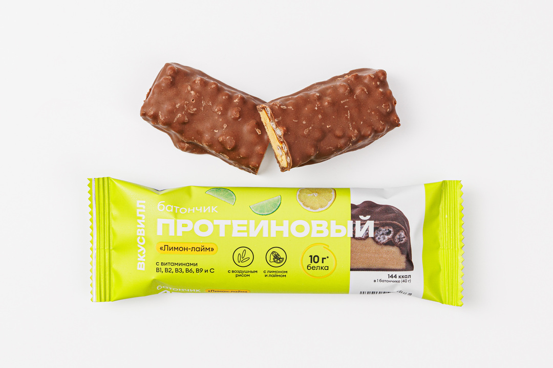 

Батончик ВкусВилл протеиновый Лимон-лайм 40 г