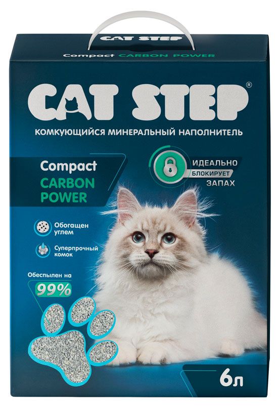 

Наполнитель Cat Step Compact Carbon Power комкующийся минеральный 6 л