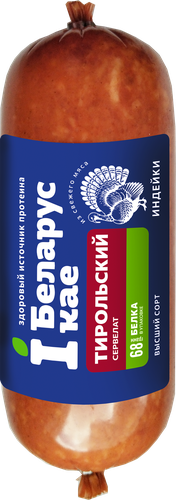 

Колбаса IБеларускае сервелат Тирольский из индейки варено-копченый 400 г