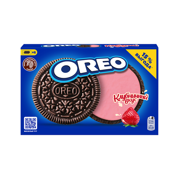 Печенье Oreo с какао и начинкой со вкусом клубники 228 г