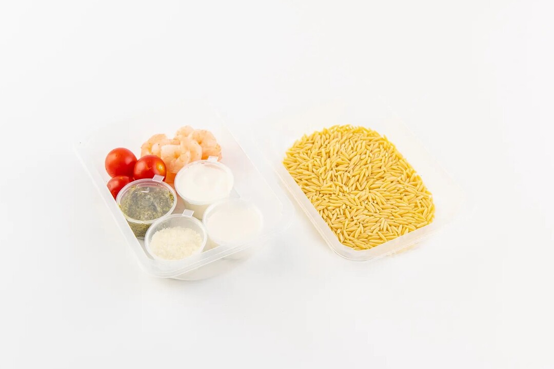 

Паста ВкусВилл орзо с креветками и сливочным соусом песто Приготовь сам 330 г