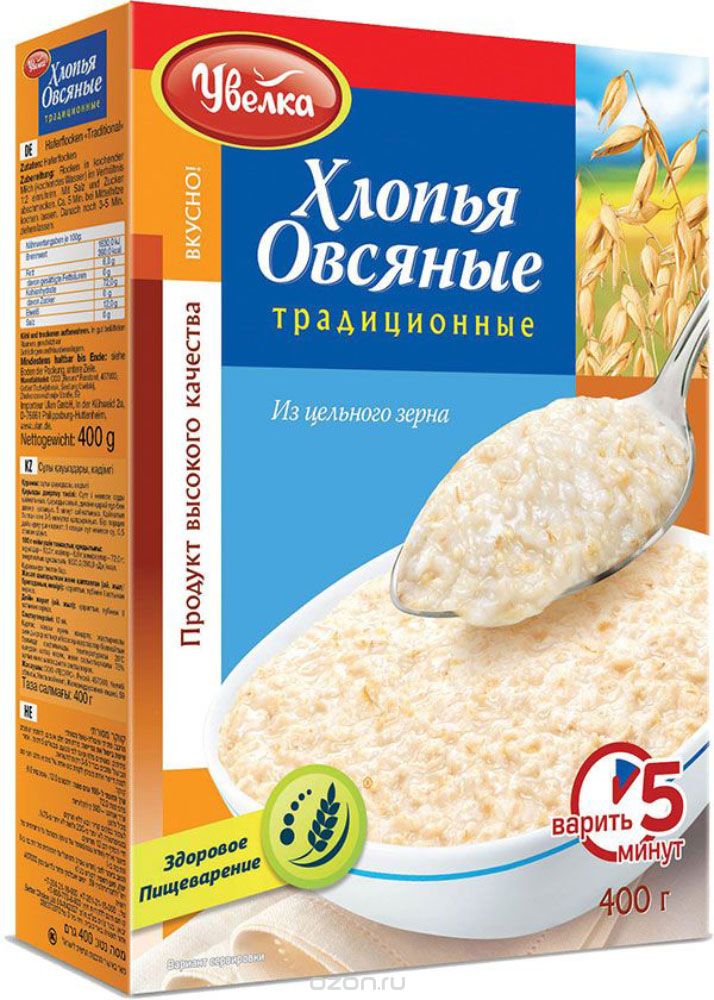 

Хлопья овсяные Увелка Питательные 400 г