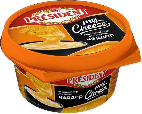 Сыр плавленый President My Cheese Чеддер для закусок 51% без змж 125 г