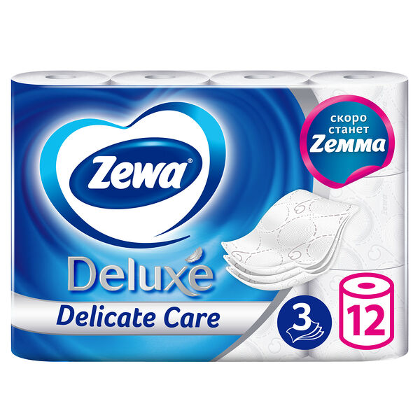 Туалетная бумага Zewa Deluxe Без аромата 3 слоя 12 рулонов