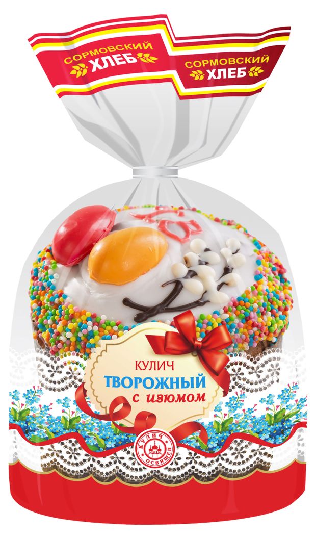 

Кулич Сормовский хлеб творожный с изюмом, 500 г