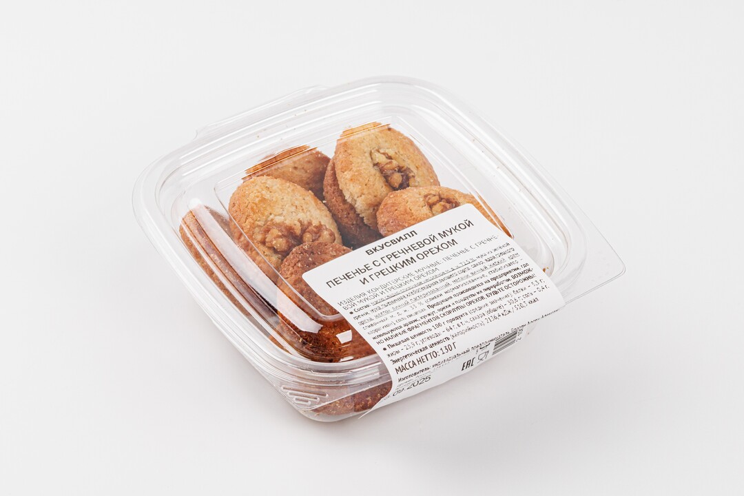 

Печенье ВкусВилл с гречневой мукой и грецким орехом 130 г