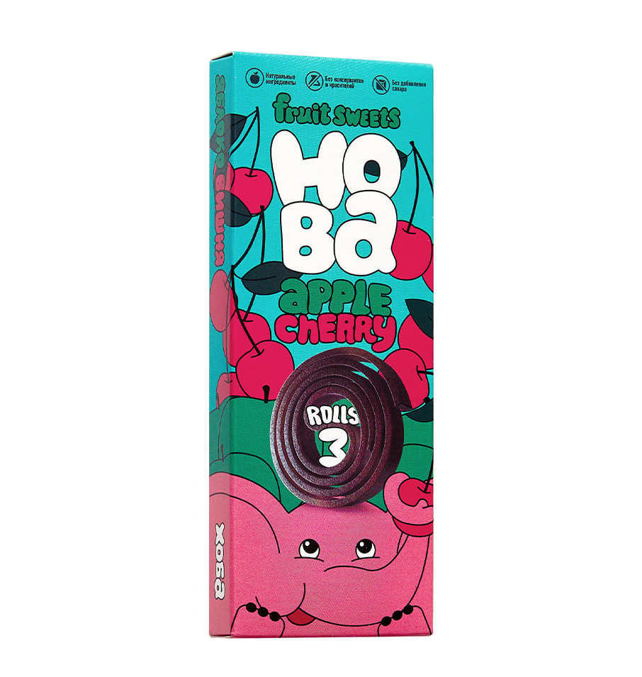 

Фруктово-ягодные роллы Hoba Яблоко-Вишня (без сахара) 30 г