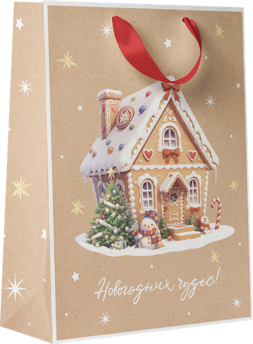 

Пакет подарочный City home Trade Christmas Kraft 23х18х10 см 1 шт дизайн в ассортименте
