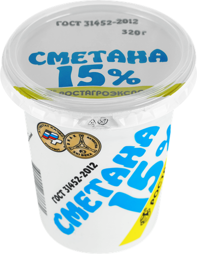 

Сметана Ростагроэкспорт 15%, 320 г