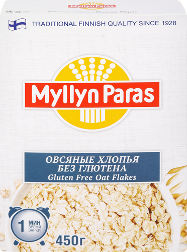 

Хлопья Myllyn Paras 1928 овсяные без глютена, 450 г