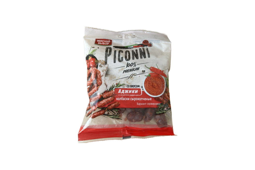 

Колбаски сырокопченые Piconni со вкусом Аджики 40 г