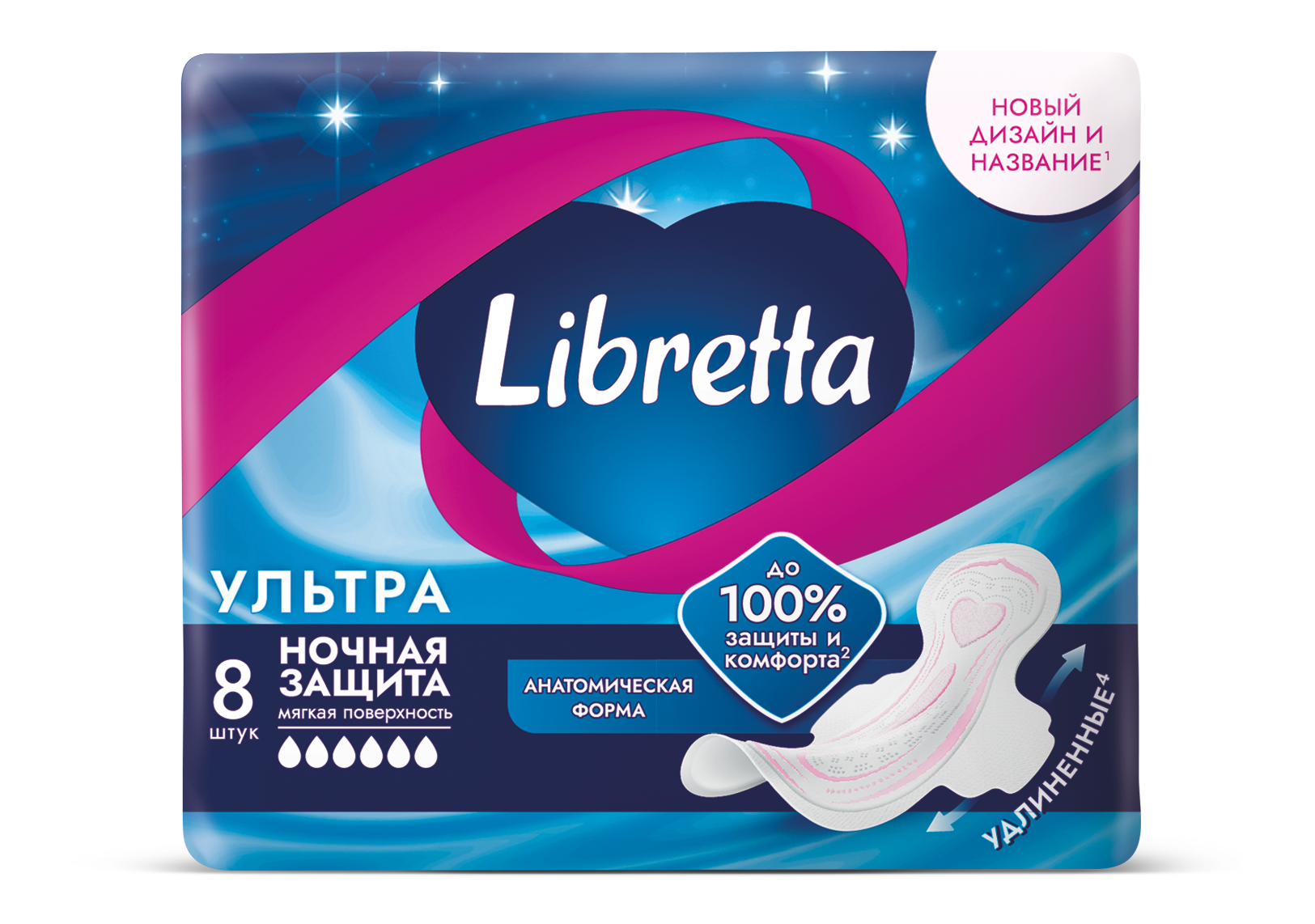 

Прокладки Libretta Ультра Ночные с мягкой поверхностью 8 шт.