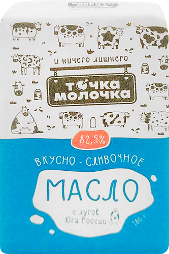 Масло сливочное Точка Молочка Традиционное 82.5% 180 г