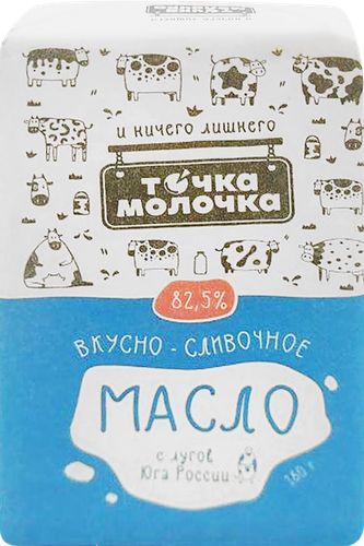 

Масло сливочное Точка Молочка Традиционное 82.5% 180 г