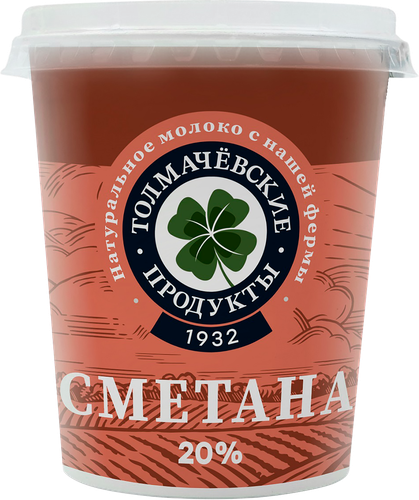 

Сметана Толмачёвские продукты 20% 300 г дизайн упаковки в ассортименте