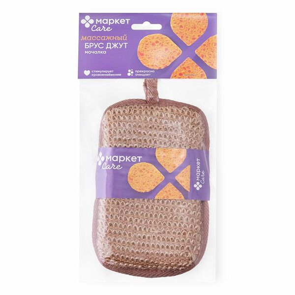 Мочалка Маркет Брус Джут из натуральных волокон в ассортименте