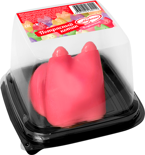 Десерт молочный Мирата Потрясный котик фигурный клубничный 6.5% без змж 180 г