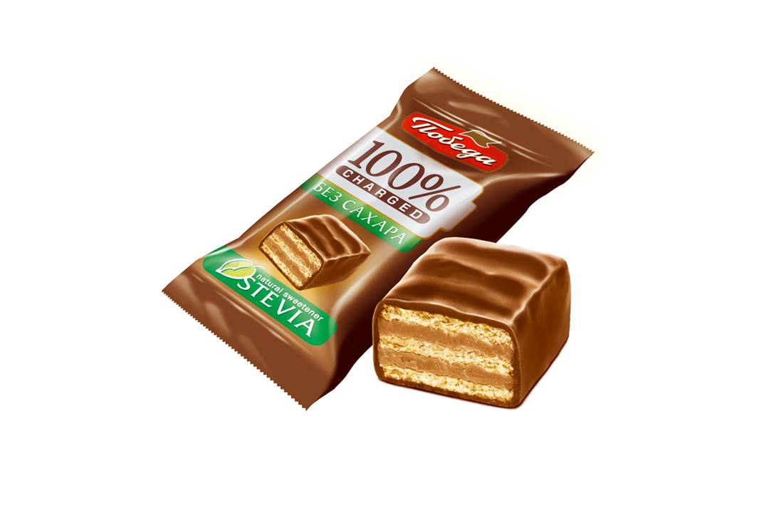 

Конфеты вафельные Победа вкуса Charged в молочном шоколаде без сахара 150 г
