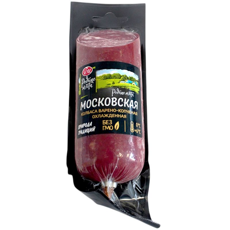 

Колбаса варено-копченая Родные места Московская 330 г