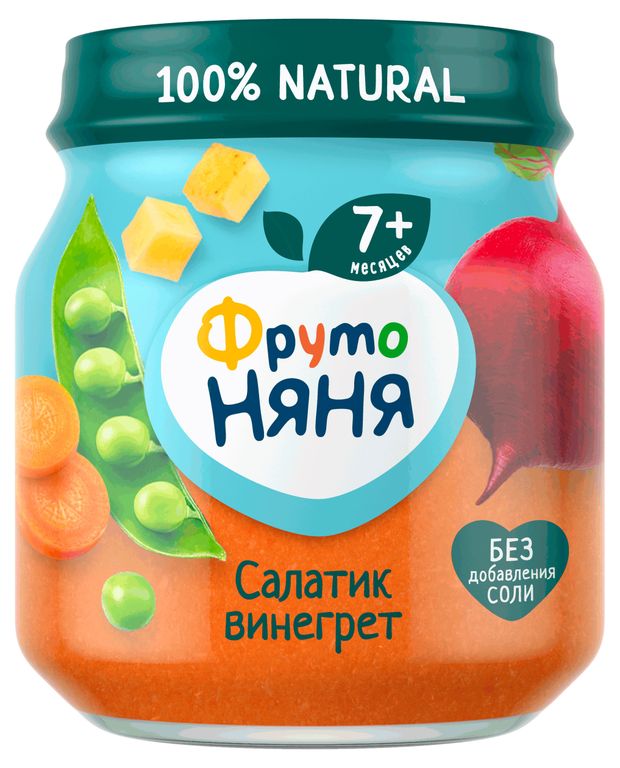 

Пюре овощное ФрутоНяня салатик винегрет с 7 месяцев 110 г