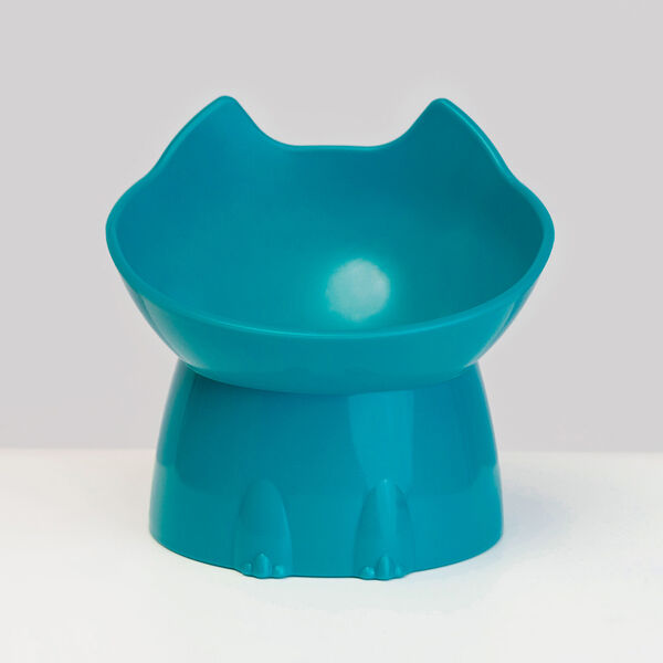 Миска Petmax на ножке пластиковая, бирюзовая