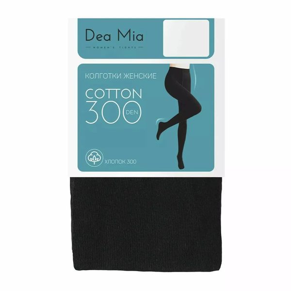 Колготки женские Dea Mia Cotton den 300 Nero р. 4