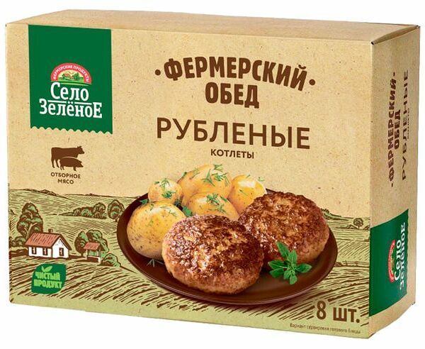 Котлеты Село Зелёное Фермерский обед рубленые замороженные 500 г