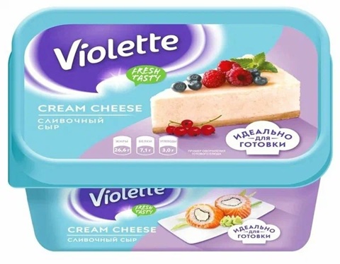 

Сыр творожный Violette Cream Cheese сливочный 70% 400 г