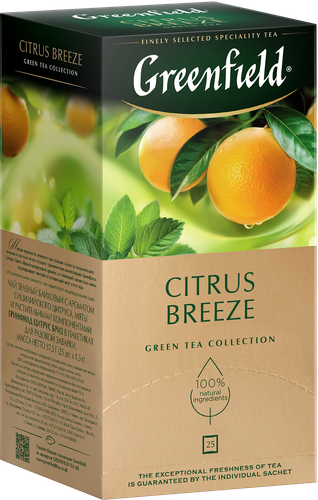 

Чай зеленый Greenfield Green Citrus Breeze 25 пакетиков 37.5 г
