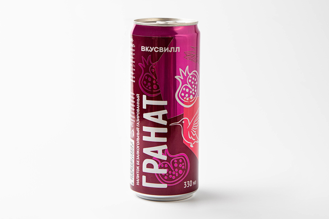 

Напиток Вкусвилл гранат безалкогольный газированный 330 мл