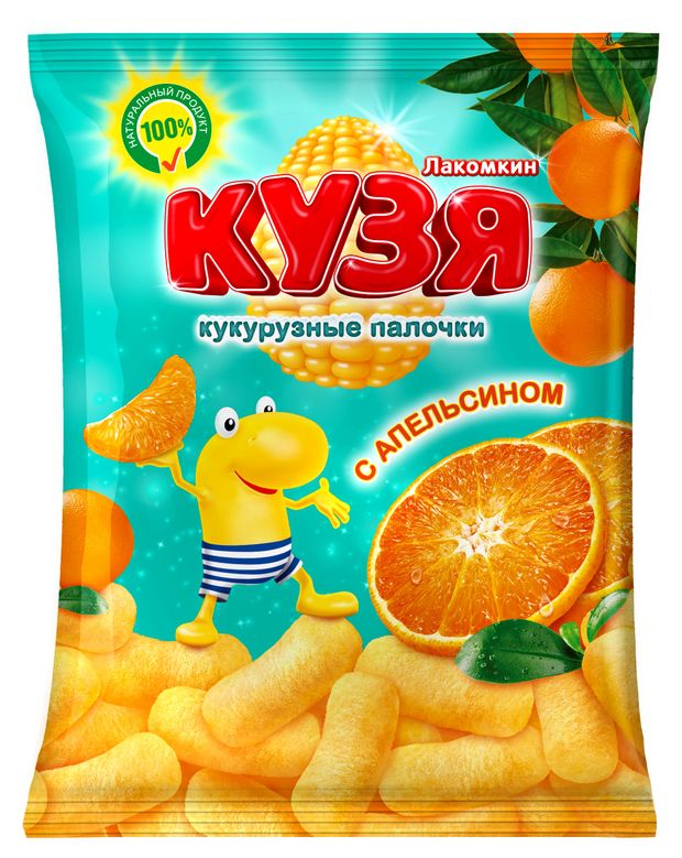 

Кукурузные палочки Кузя Лакомкин со вкусом апельсина, 100 г