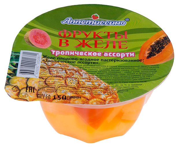 

Фрукты в желе Аппетиссимо Тропическое ассорти 150 г