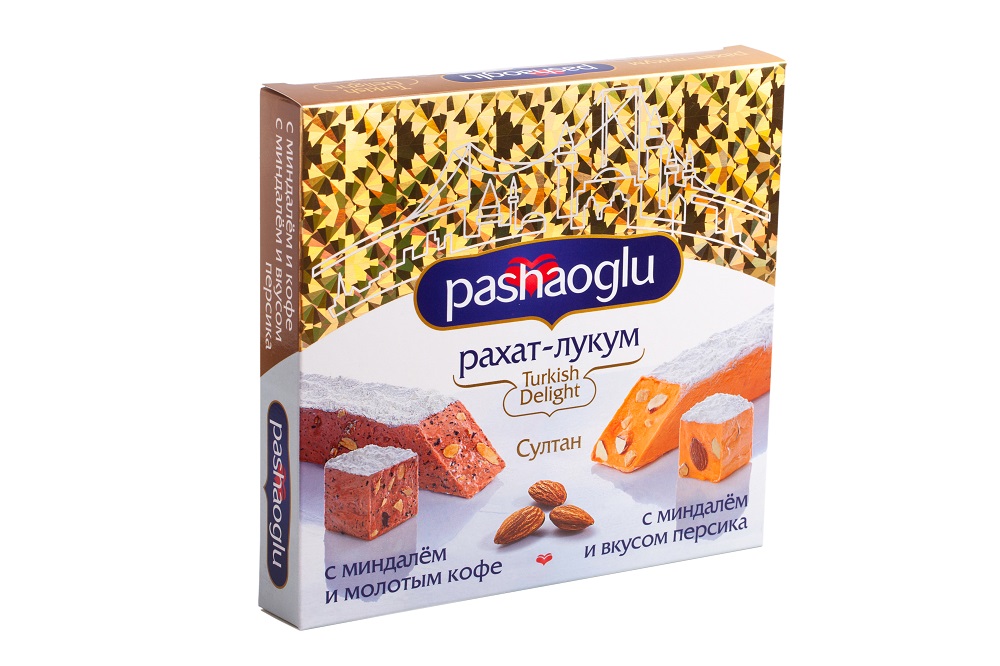 

Рахат-лукум Pashaoglu Султан с миндалем со вкусом персика и кофе 300 г