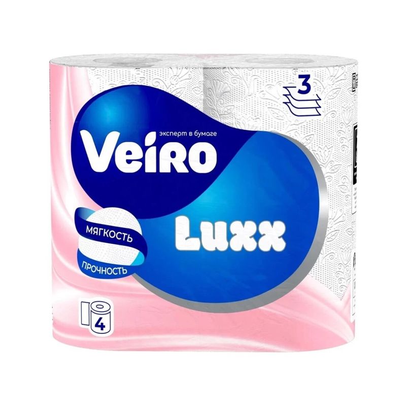 

Туалетная бумага Veiro Luxoria 3 слоя 4 рулона