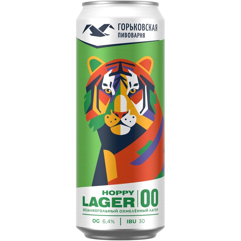 

Пиво Горьковская пивоварня Hoppy Lager безалкогольное 450 мл
