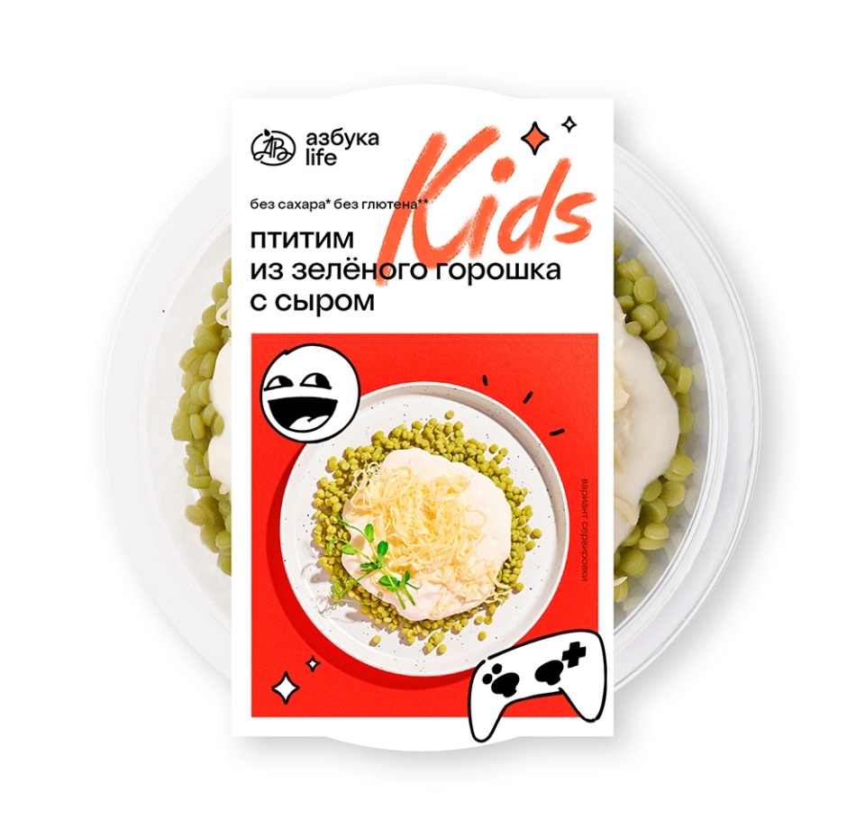 

Птитим из зелёного горошка Азбука life kids с сыром 170 г