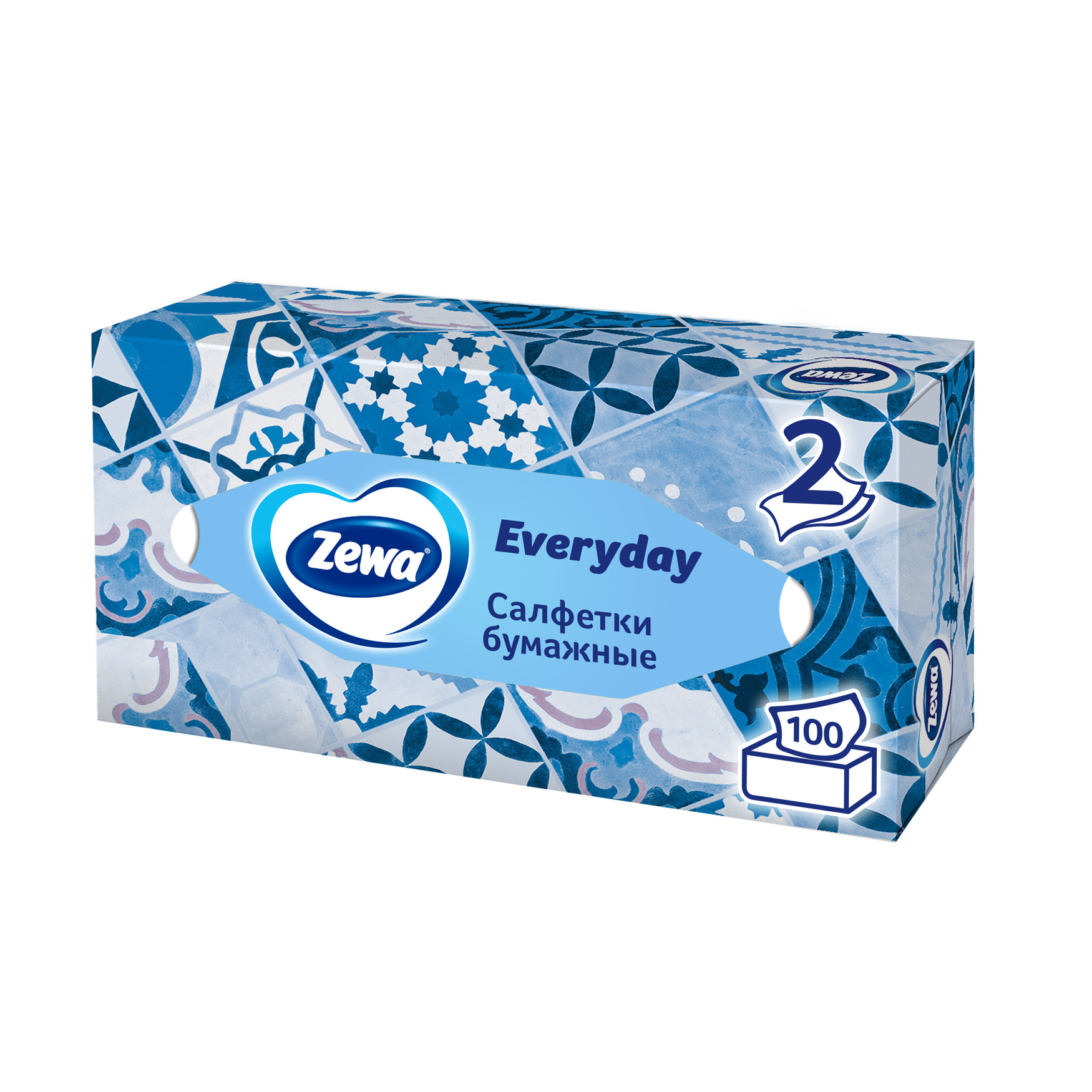 

Салфетки бумажные Zewa Everyday 100 шт дизайн упаковки в ассортименте